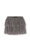 Name It Mini Girl Frisari Layered Animal Print Skirt, Black