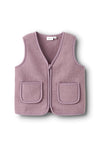 Name It Mini Girl Oedda Teddy Vest, Purple