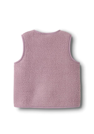 Name It Mini Girl Oedda Teddy Vest, Purple