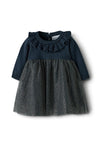 Name It Baby Girl Rolia Knit Tulle Dress, Navy
