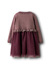 Name It Mini Girl Refra Knit Tulle Dress, Wine