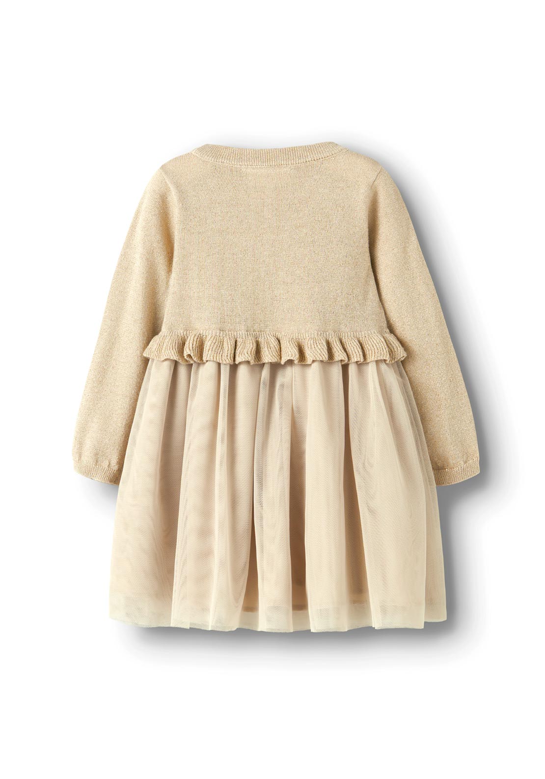 Name It Mini Girl Refra Knit Tulle Dress, Gold