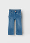 Name It Mini Girl Salli Bootcut Jeans, Light Blue