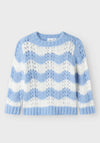 Name It Mini Girl Damilla Long Sleeve Knit Jumper, Serenity