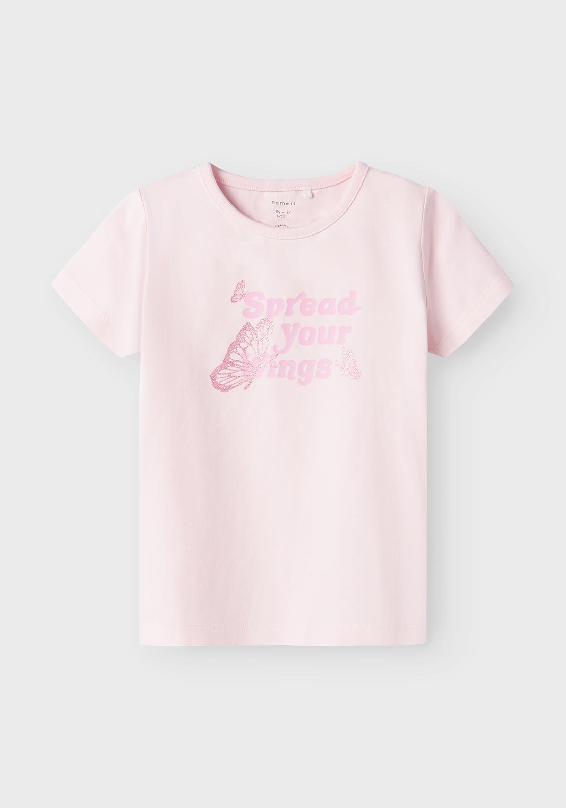 Name It Mini Girl Dromi Butterfly Short Sleeve Tee, Ballerina