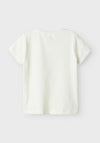 Name It Mini Girl Dromi Butterfly Short Sleeve Tee, Cloud Dancer