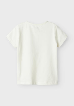 Name It Mini Girl Dromi Butterfly Short Sleeve Tee, Cloud Dancer
