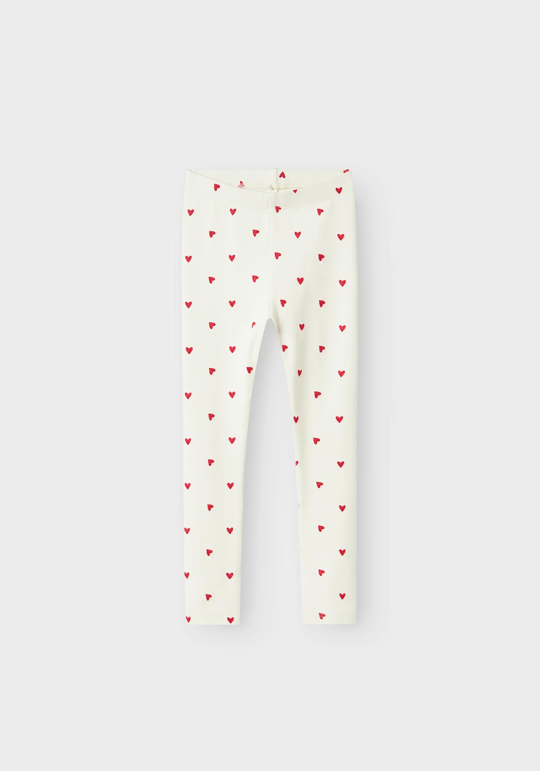 Name It Mini Girl Heart Print Legging, Cloud Dancer