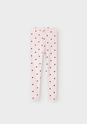 Name It Mini Girl Heart Print Legging, Ballerina