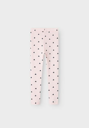 Name It Mini Girl Heart Print Legging, Ballerina