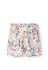 Name It Mini Girl Haile Floral Shorts, Bright White