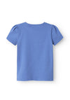 Name It Mini Girl Hanna Floral Heart Short Sleeve Tee, Bleached Denim