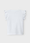 Name It Mini Girl Hadia Short Sleeve Tee, Bright White
