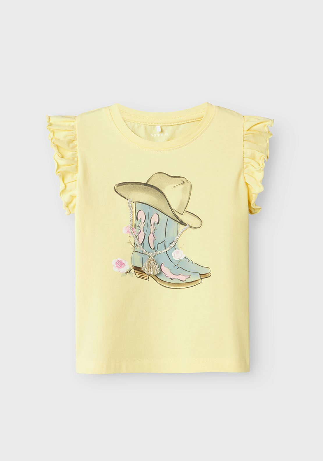 Name It Mini Girl Hadia Short Sleeve Tee, Lemon Meringue