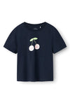 Name It Mini Girl Vilinse Short Sleeve Tee, Navy Blazer