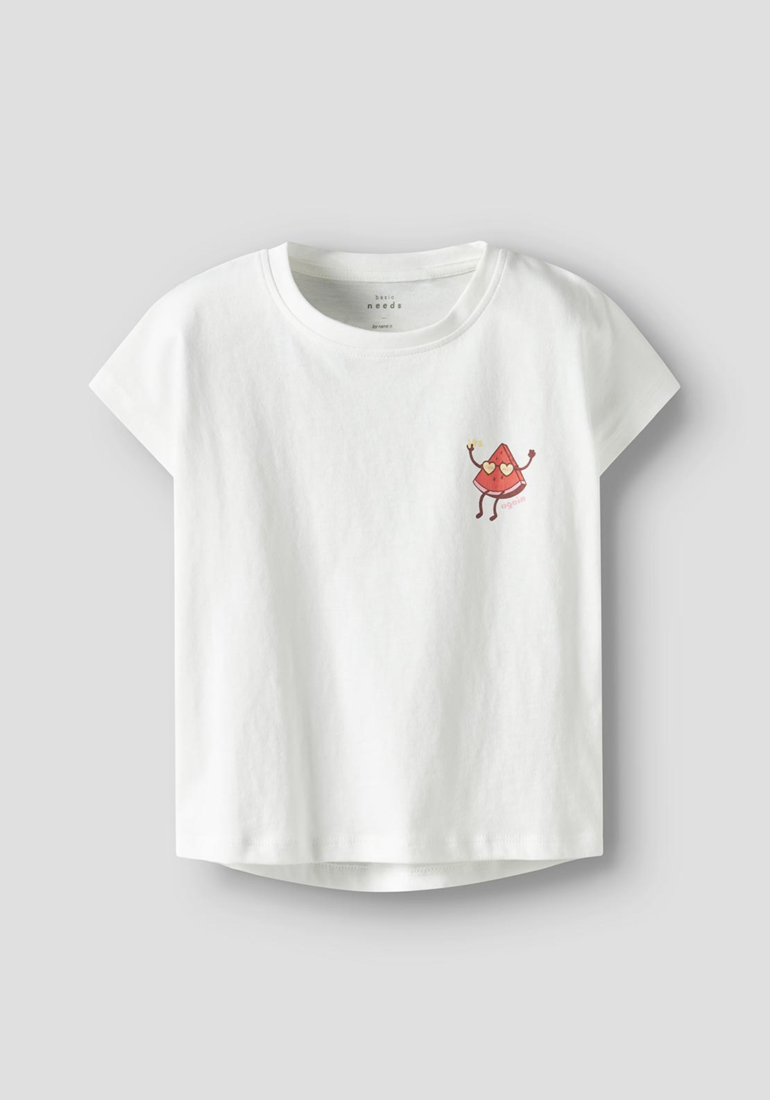 Name It Mini Girl Watermelon Short Sleeve Tee, White