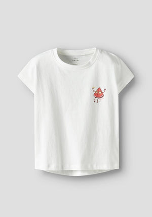 Name It Mini Girl Watermelon Short Sleeve Tee, White