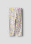 Name It Mini Girl Haile Capri Floral Legging, Bright White Lemon