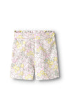 Name It Mini Girl Haile Floral Shorts, Bright White Lemon