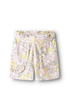 Name It Mini Girl Haile Floral Shorts, Bright White Lemon