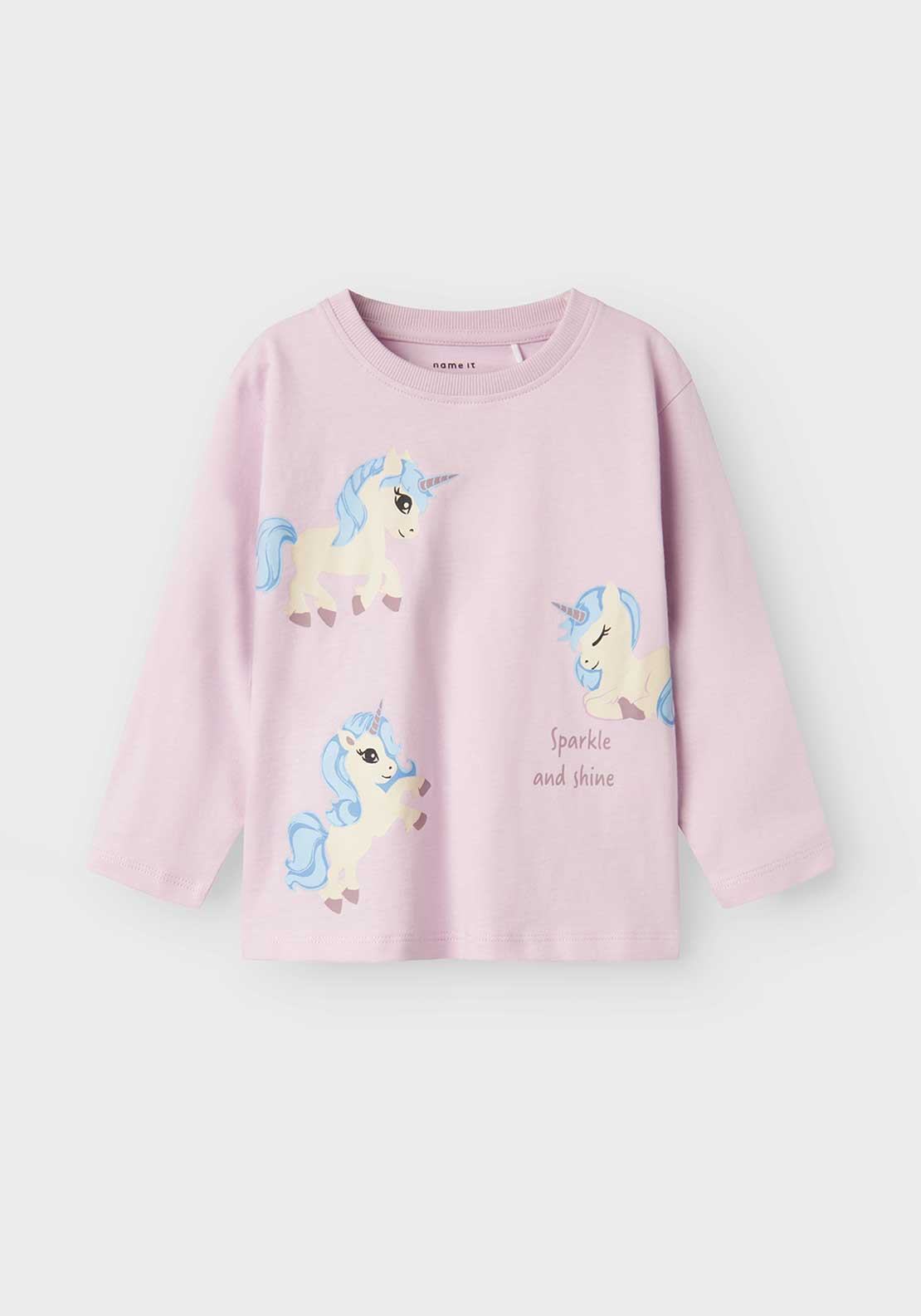 Name It Mini Girl Barry Long Sleeve Top, Winsome Orchid