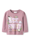 Name It Mini Girl Dyffina Peppa Long Sleeve Sweater, Elderberry