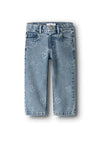 Name It Mini Girl Rose Heart Straight Jeans, Blue