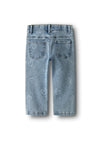 Name It Mini Girl Rose Heart Straight Jeans, Blue