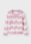 Name It Mini Girl Damilla Long Sleeve Knit Jumper, Pink Frosting