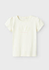 Name It Mini Girl Dunni Short Sleeve Top, Cloud Dancer