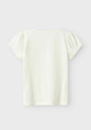 Name It Mini Girl Dunni Short Sleeve Top, Cloud Dancer