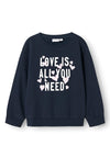 Name It Mini Girl Heart Long Sleeve Sweater, Dark Sapphire
