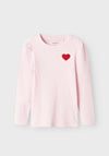 Name It Mini Girl Love Long Sleeve Top, Ballerina