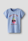 Name It Mini Girl Vibeke Capsl Tee, Serenity Blue