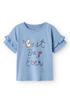 Name It Kid Girl Vilena Short Sleeve Top, Serenity