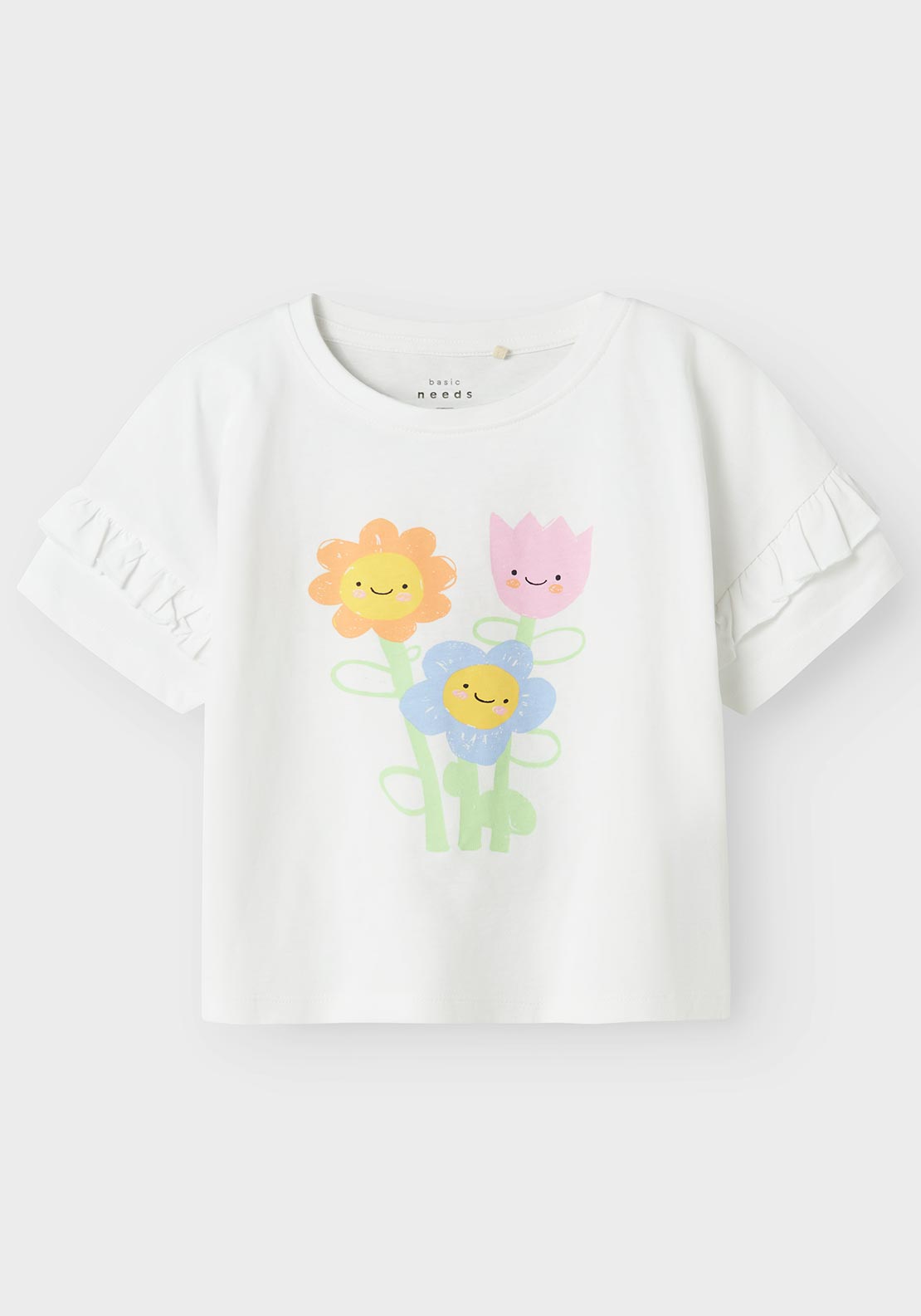 Name It Kid Girl Vilena Short Sleeve Top, Bright White