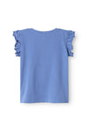 Name It Mini Girl Hadia Short Sleeve Tee, Bleached Denim