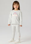 Name It Mini Girl Bissine Rainbow Long Sleeve Sweater, Grey
