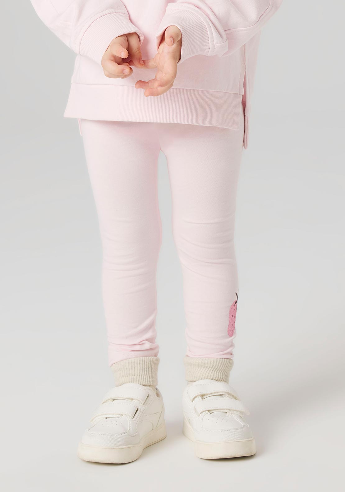 Name It Mini Girl Bilona Glitter Strawberry Legging, Pink