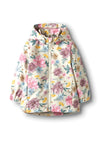 Name It Mini Girl Maxi Floral Hooded Jacket, Beige Multi