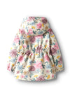 Name It Mini Girl Maxi Floral Hooded Jacket, Beige Multi