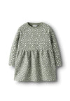 Name It Mini Girl Bearta Long Sleeve Dress, Green