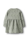 Name It Mini Girl Bearta Long Sleeve Dress, Green