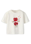 Name It Mini Girl Heart Short Sleeve Tee, Off White