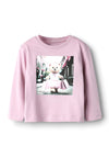 Name It Mini Girl Votea Beaver Long Sleeve Top, Pink