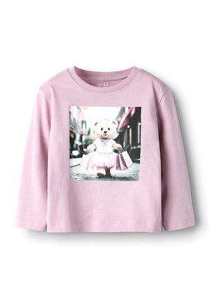 Name It Mini Girl Votea Beaver Long Sleeve Top, Pink