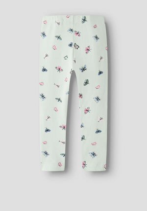 Name It Mini Girl Butterfly Print Legging, Green