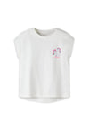 Name It Mini Girl Varutti Unicorn Loose Top, White