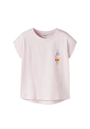 Name It Mini Girl Varutti Ice Cream Loose Top, Pink