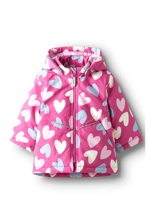 Name It Mini Girl Maxi Hearts Hooded Coat, Pink